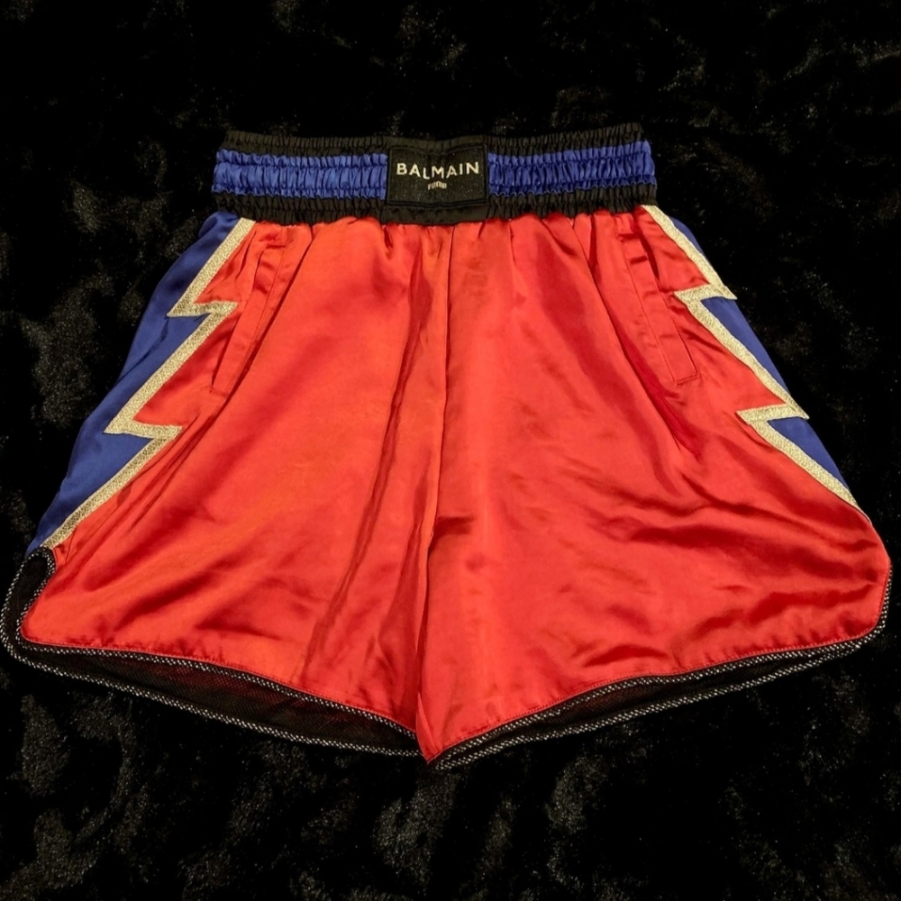 Balmain x Puma Thunderprint shorts with gold logo